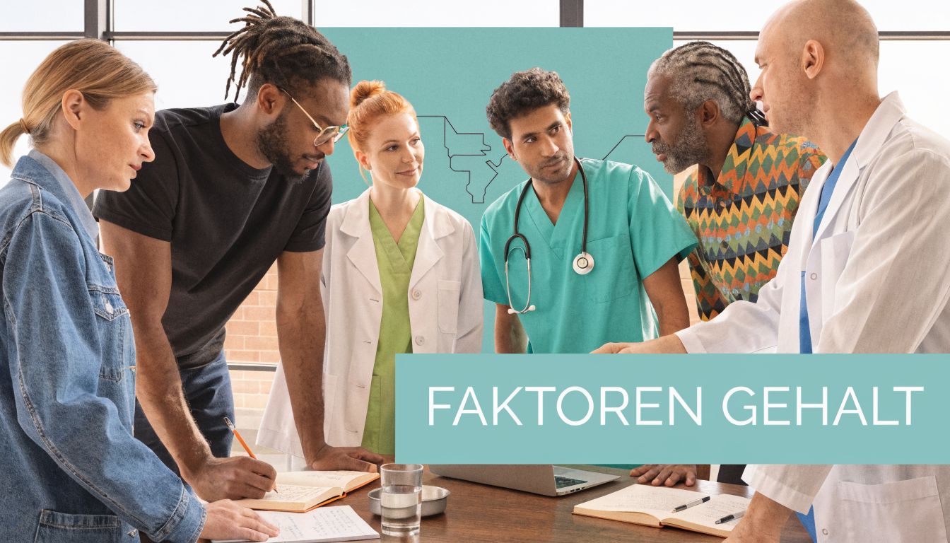Ein diverses Team von Ärzten und medizinischem Fachpersonal berät gemeinsam an einem Tisch im Krankenhaus.