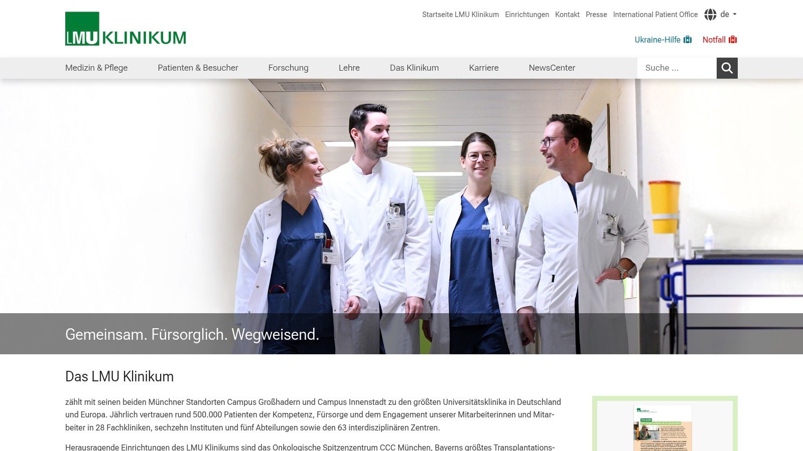 LMU Klinikum München – Case Manager/in Augenklinik