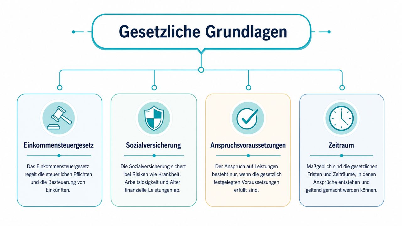 Ein Flussdiagramm, das die gesetzlichen Grundlagen für Verpflegungspauschalen bei Dienstreisen übersichtlich in vier zentralen Bereichen zusammenfasst.
