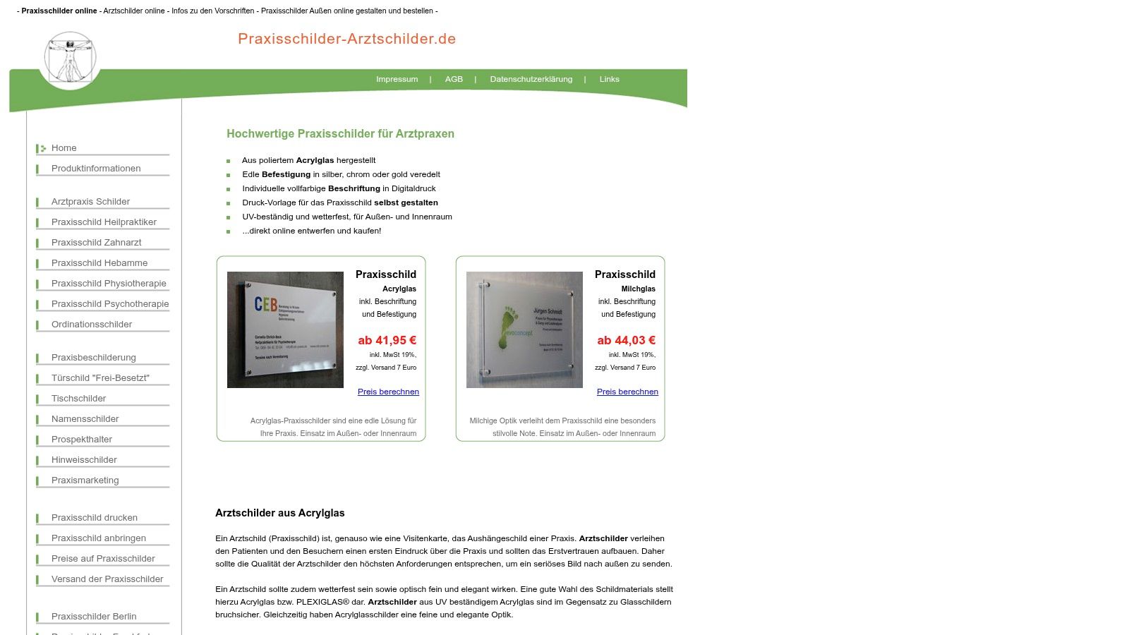 Praxisschilder-Arztschilder.de individuelle Praxis- und Türschilder