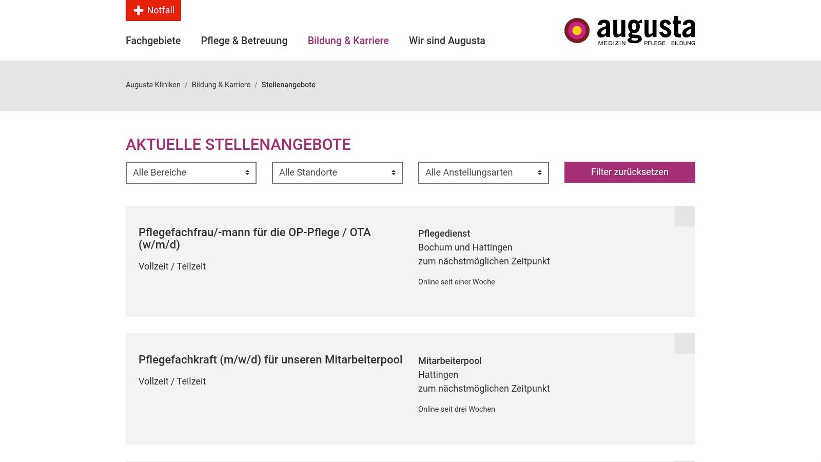 Augusta Kliniken Bochum | Hattingen