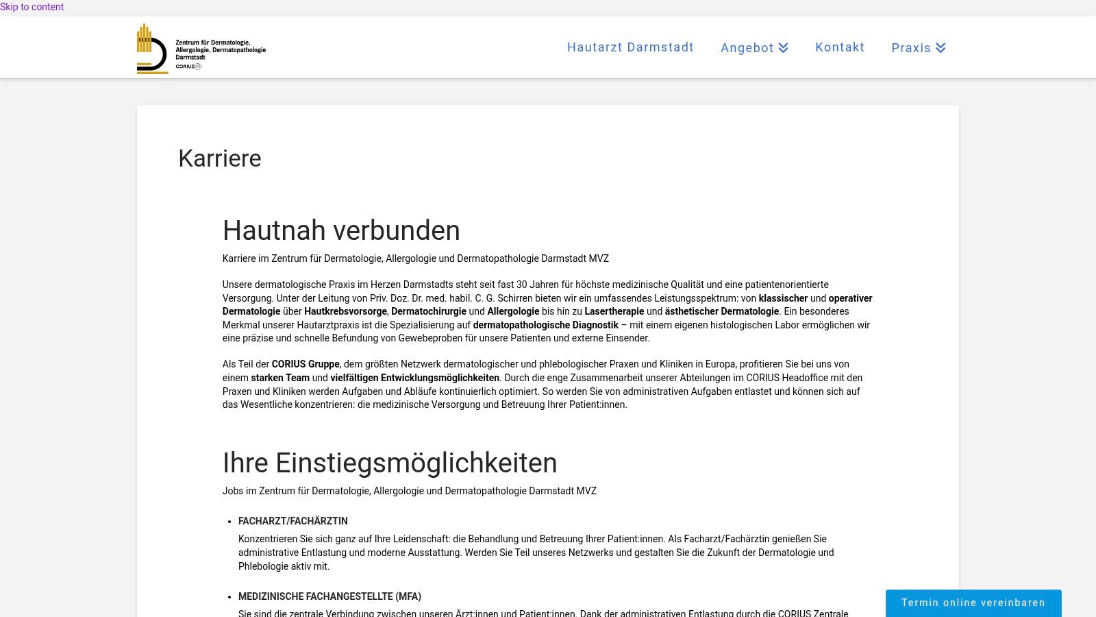 Dermatologisches MVZ in Darmstadt