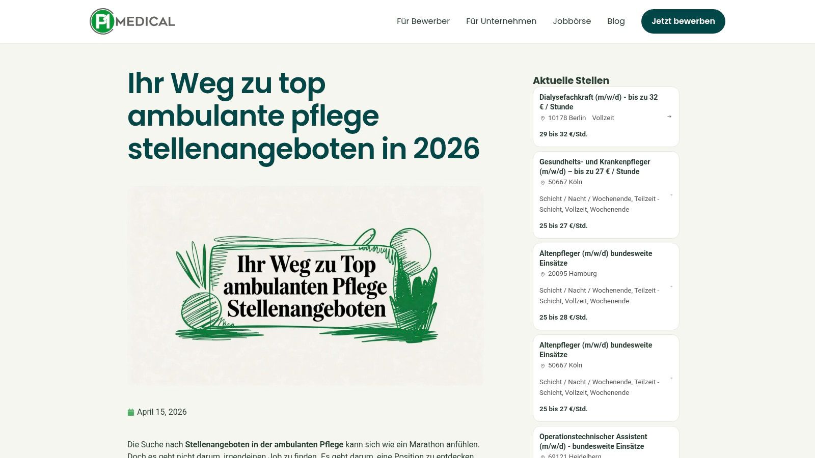 Ambulante Pflege Stellenangebote